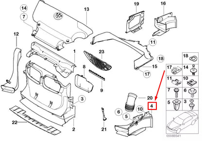 NEW BMW 3 E46 FRONT LEFT BRAKE COOLING AIR DUCT 7894701 51717894701 ORIGINAL