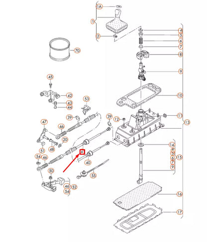 NEW VOLKSWAGEN CC MANUAL TRANSMISSION GEAR SELECTOR CABLE 3C0711265AD ORIGINAL