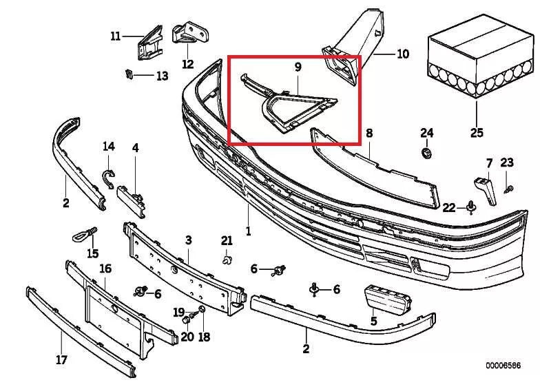NEW BMW 3 E36 FRONT BUMPER RIGHT SUPPORT 51711977118 ORIGINAL