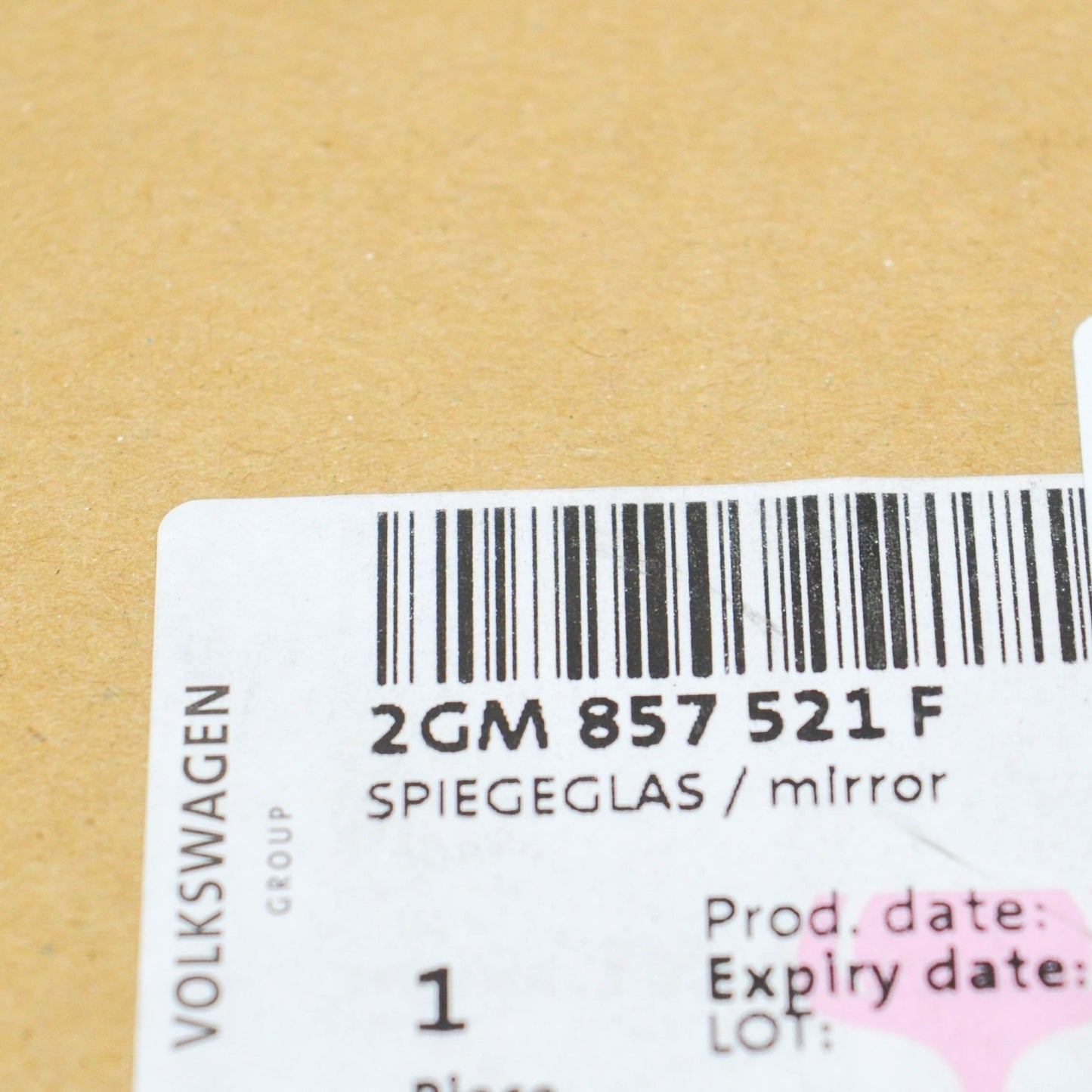 NEW VOLKSWAGEN T-CROSS C11 FRONT LEFT DOOR MIRROR GLASS LHD 2GM857521F ORIGINAL