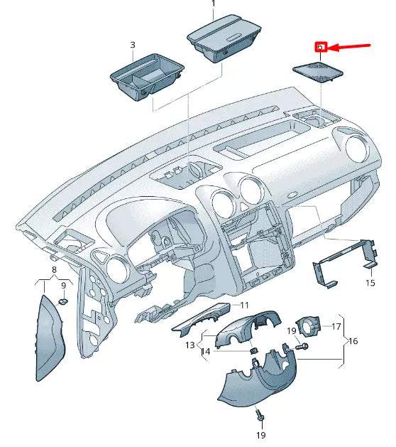 NEW VW CADDY 2K MK3 LEFT DASHBOARD LOUDSPEAKER COVER 2K085842571N