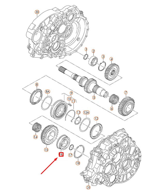 NEW AUDI Q3 8U MANUAL TRANSMISSION INPUT SHAFT BEARING 0A5311235K ORIGINAL