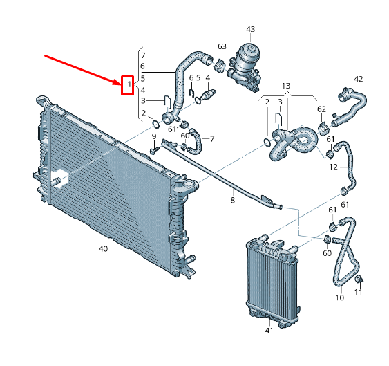 new audi q5 8r coolant hose with quick release coupling 8r0121049am original