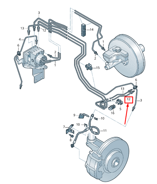 new audi q2 ga left brake pipe rhd 5q2614725ad original