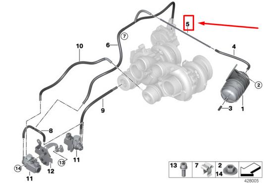 new bmw x6 f86 engine control vacuum pipe 7848349 11657848349 original