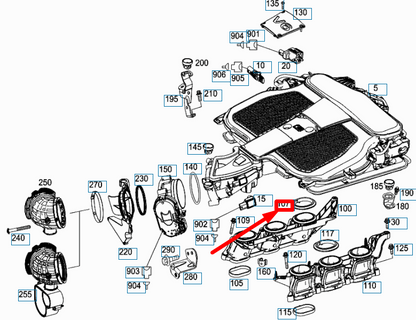new mercedes-benz ml w166 intake plenum gasket a2761410180 original