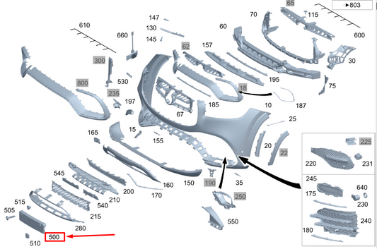 new mercedes-benz gls x167 front bumper license plate holder a1678802605