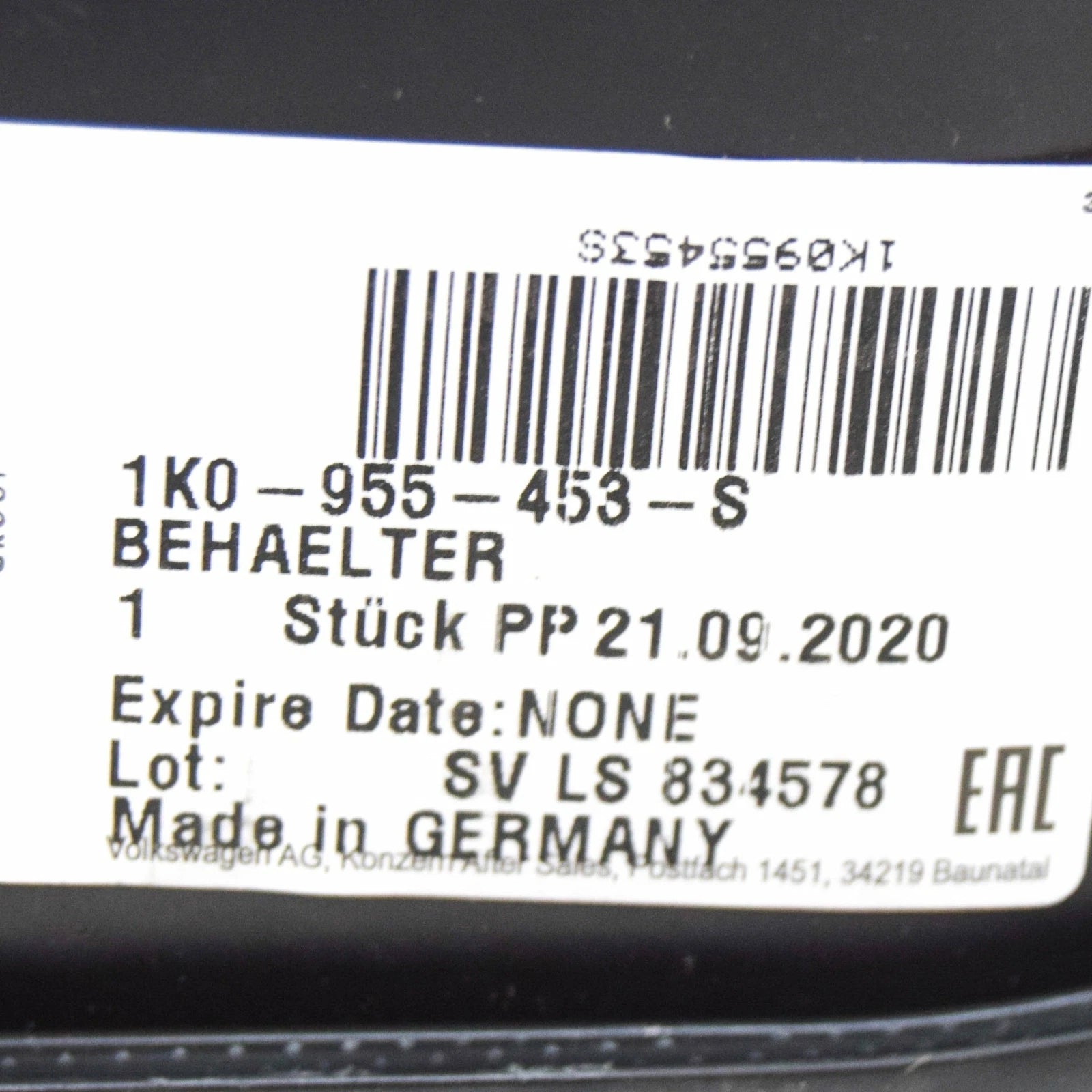 NEW AUDI A3 8P WINDSCREEN WASHER RESERVOIR 1K0955453S