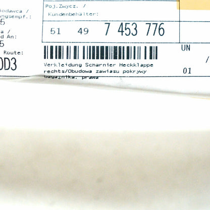 NEW BMW M8 GRAN COUPE G16 REAR RIGHT TRUNK LID HINGE COVER 51497453776 ORIGINAL