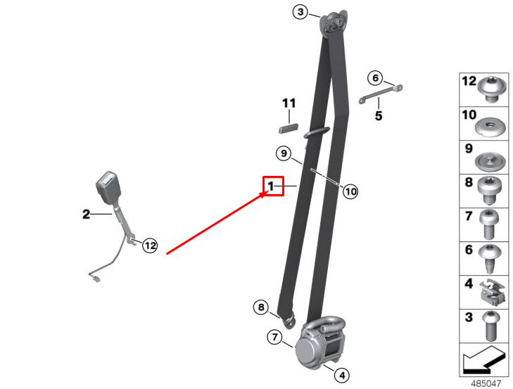 new bmw x3 g01 front left seatbelt 72117469951 original