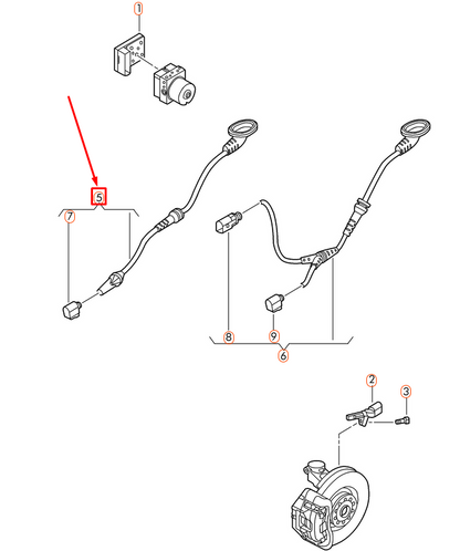 new vw beetle a5 front left speed sensor wiring harness 5c0927903b original