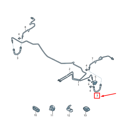 new vw t-cross c1 rear brake hose 2q0611775 original