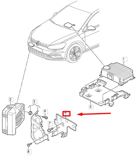 NEW VOLKSWAGEN GOLF 5G MK7 ENGINE LOUDSPEAKER HOLDER 5G0035639A ORIGINAL