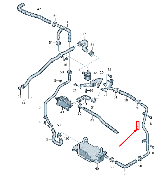 new audi q7 4m left engine coolant pipe 4m0121481d original