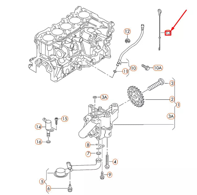 NEW VOLKSWAGEN BEETLE A5 ENGINE OIL DIP STICK 07K115611G ORIGINAL