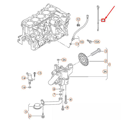 NEW VOLKSWAGEN BEETLE A5 ENGINE OIL DIP STICK 07K115611G ORIGINAL