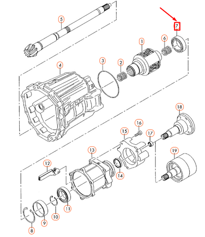 NEW AUDI A4 B7 FRONT TRANSFER CASE OUTPUT SHAFT BEARING 016409775A ORIGINAL