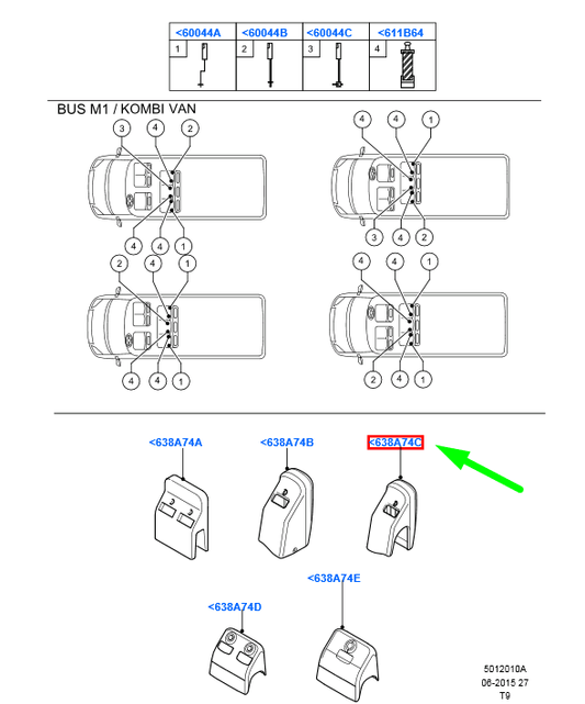 new ford transit mk3 rear seat belt mounting cover 1434046 original