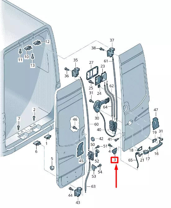 NEW VW CRAFTER 2F MK1 REAR BACK WING DOOR MOUNTING BLOCK 2E1829635