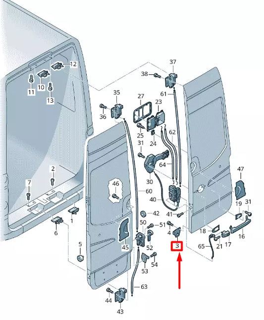 NEW VW CRAFTER 2F MK1 REAR BACK WING DOOR MOUNTING BLOCK 2E1829635