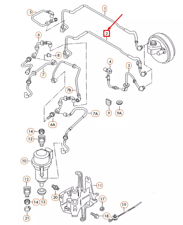 NEW VOLKSWAGEN TOUAREG 7L VACUUM PIPE WITH NON-RETURN VALVE 7L0611932S ORIGINAL