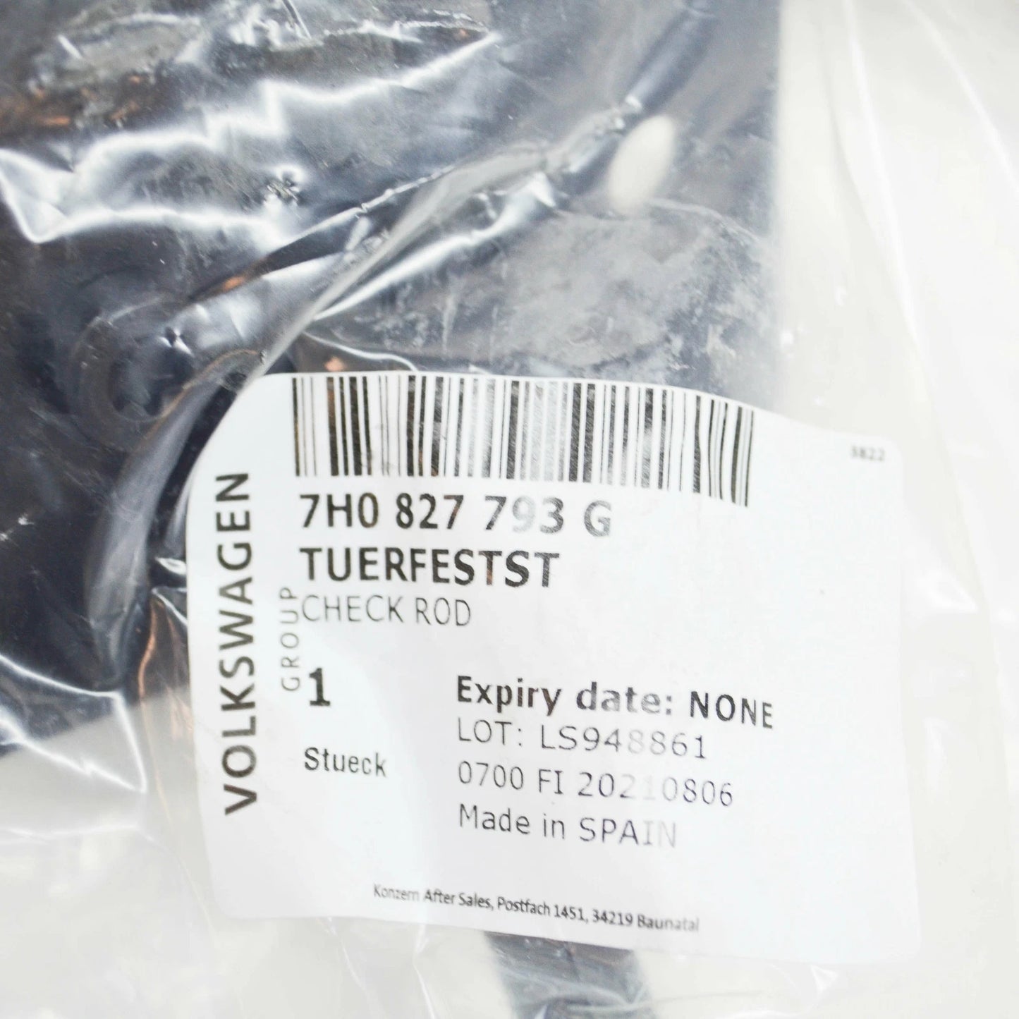 NEW VOLKSWAGEN TRANSPORTER T5 REAR WING DOOR LEFT CATCH 7H0827793G