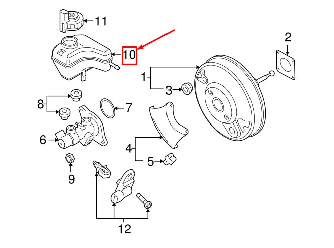 NEW AUDI Q3 8U BRAKE FLUID RESERVOIR 5N0698137 ORIGINAL