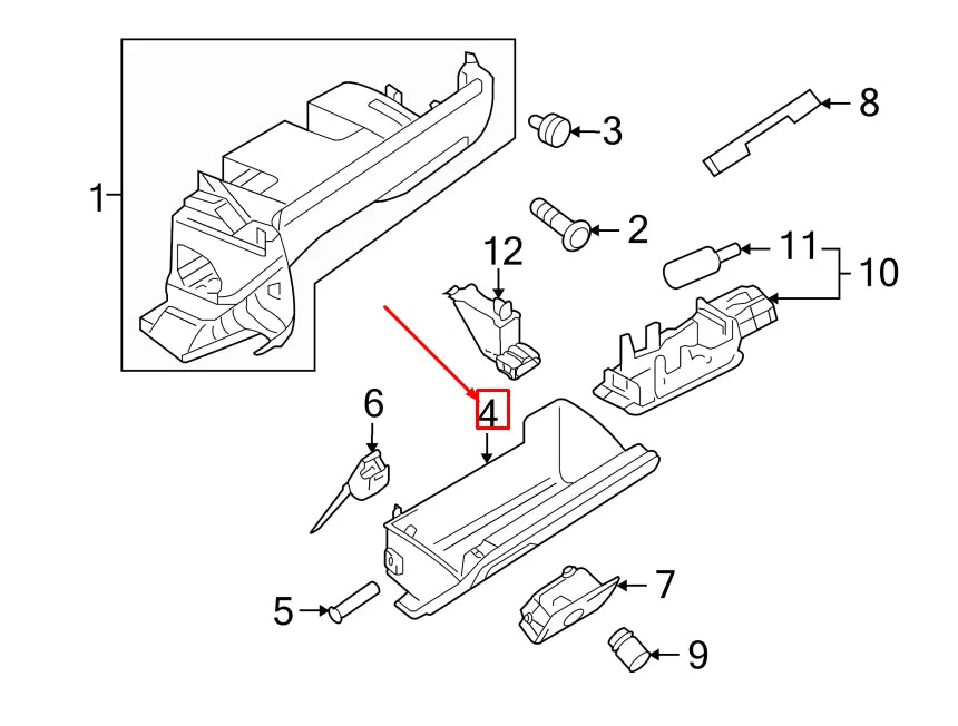 NEW VW GOLF VI 5K MK6 FRONT GLOVE BOX DOOR 1K1857101M82V ORIGINAL