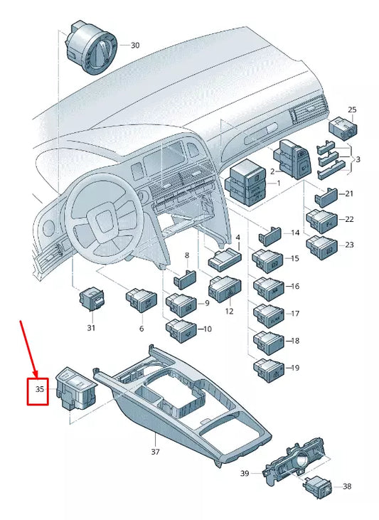 NEW AUDI A6 AVANT C6 IGNITION BUTTON START/STOP RHD 4F2905217EVUV