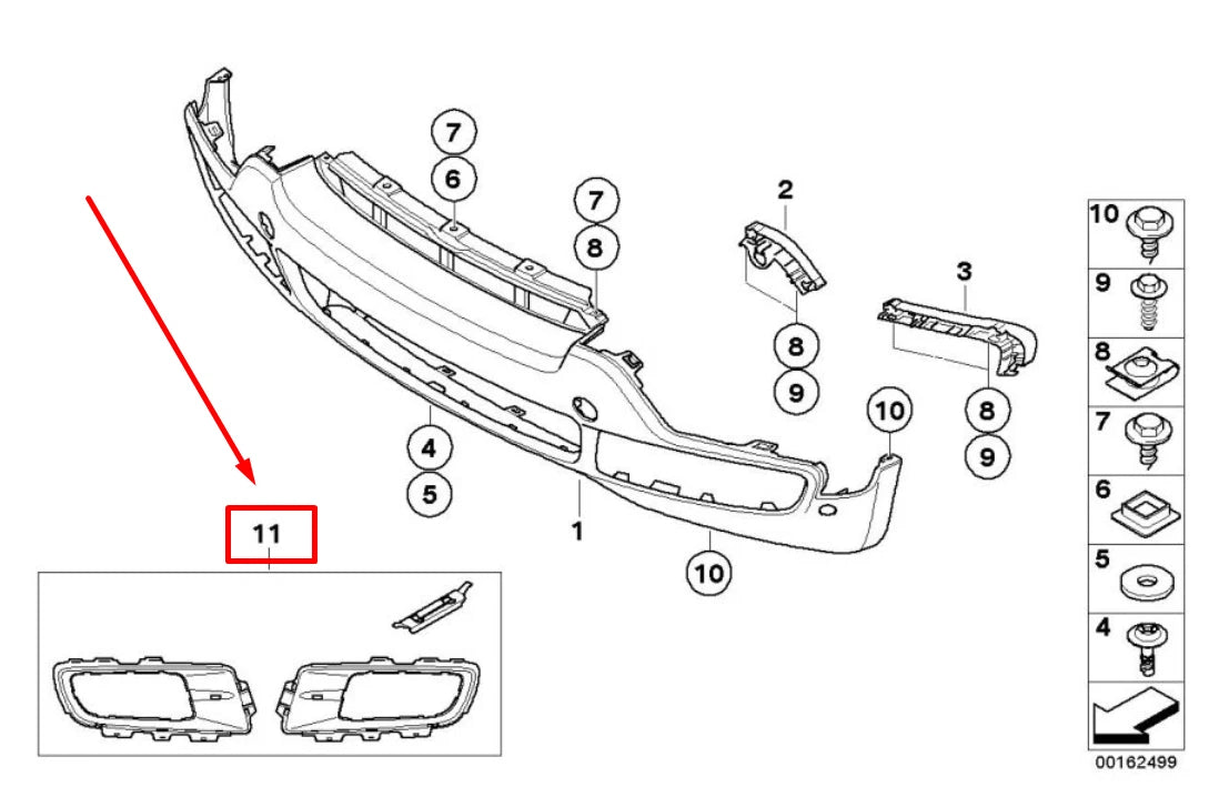 NEW BMW X5 E70 FRONT BUMPER REPAIR KIT 51117172450 7172450 ORIGINAL