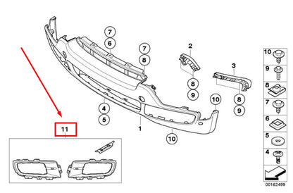 NEW BMW X5 E70 FRONT BUMPER REPAIR KIT 51117172450 7172450 ORIGINAL