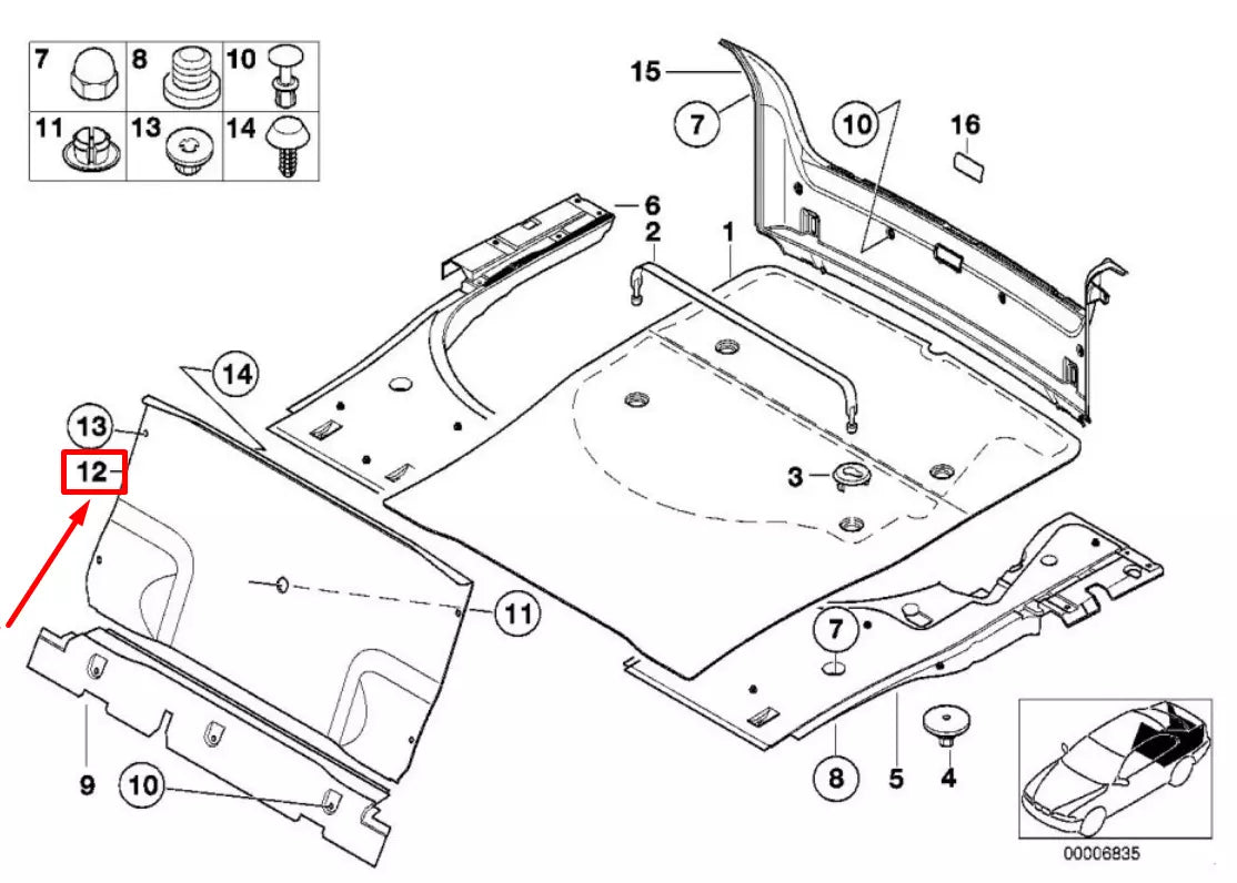 NEW BMW 5 E39 TRUNK PARTITION TRIM PANEL 51478159474 8159474 ORIGINAL