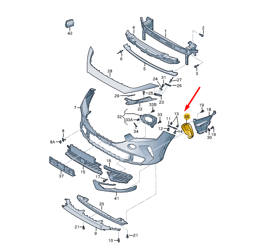 NEW CUPRA FORMENTOR FRONT BUMPER LEFT VENT 5FF807575041 ORIGINAL