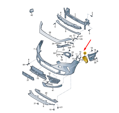 NEW CUPRA FORMENTOR FRONT BUMPER LEFT VENT 5FF807575041 ORIGINAL