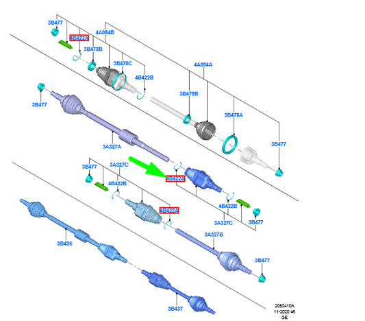 new ford focus mk4 front drive shaft inner circlip retainer 4167233 original