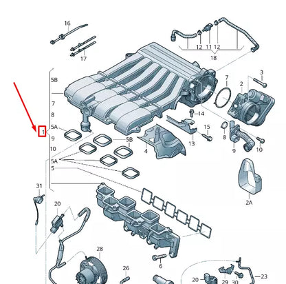 NEW VW TOUAREG 7P MK2 INTAKE MANIFOLD 03H133201AE OEM