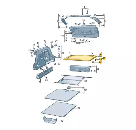NEW VOLKSWAGEN ID.4 E21 REAR PARCEL SHELF 11A86776987A ORIGINAL