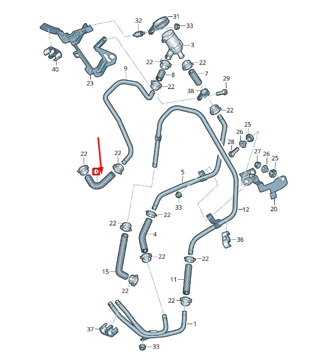 NEW VW TOUAREG 7P COOLANT HOSE 7P0819320B