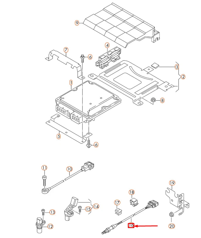 NEW AUDI Q3 8U FRONT OF CATALYST LAMBDA PROBE 06J906262M ORIGINAL