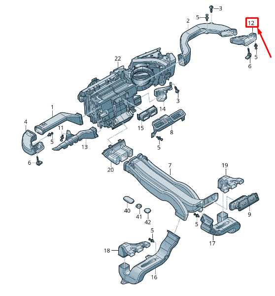 new audi q7 4m heater duct air guide lhd 4m1819501 original
