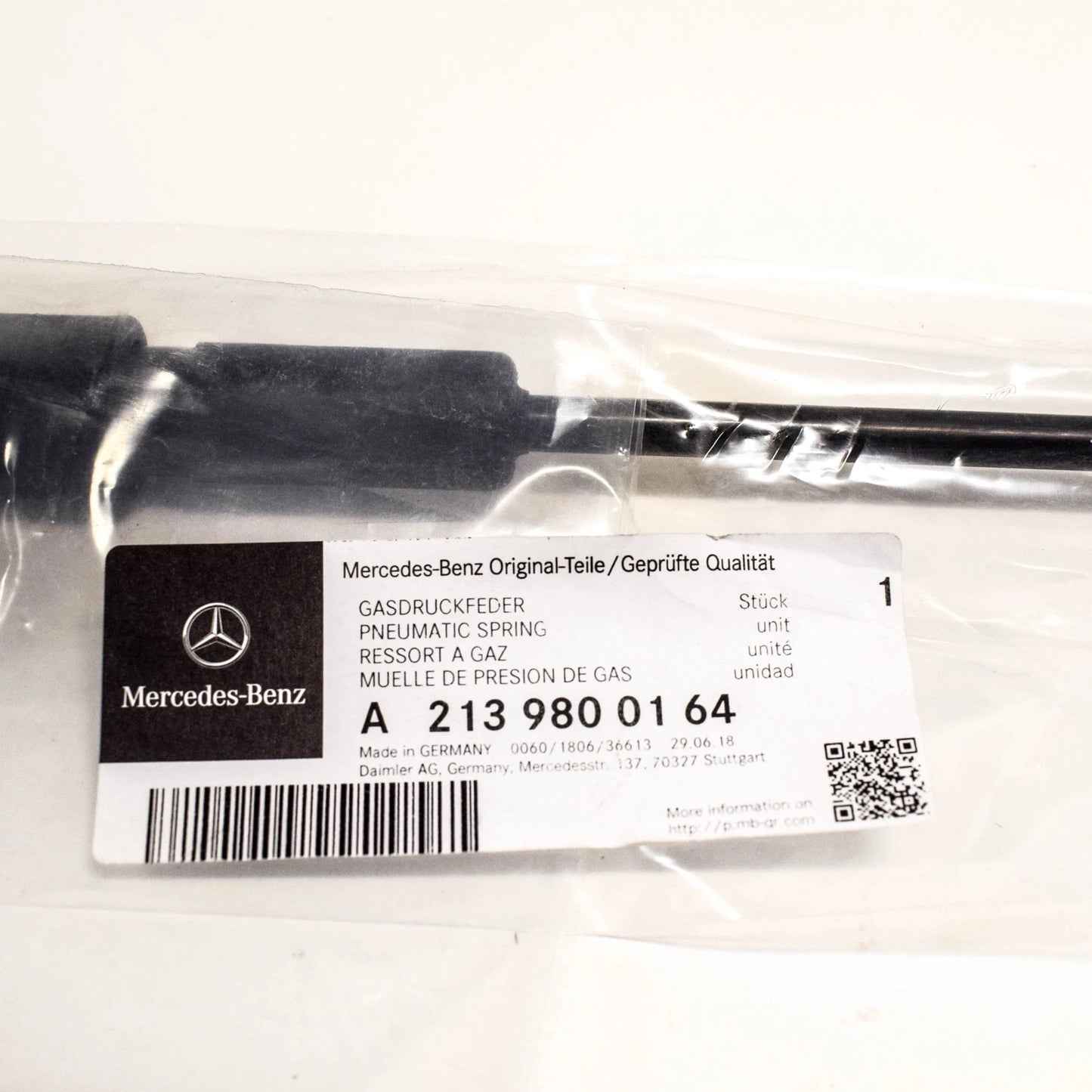 NEW MB E W213 FRONT BONNET HOOD LEFT GAS SHOCK ABSORBER A2139800164 ORIGINAL