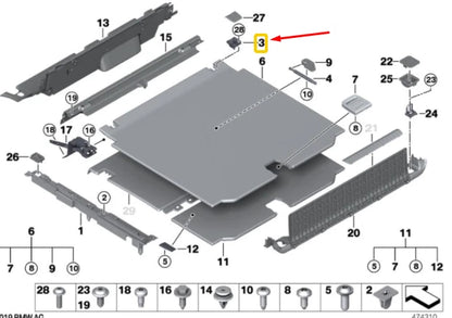 NEW BMW X5 F15 F85 M HINGE BRACKET FLOOR CARPET 51477415419 ORIGINAL