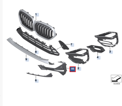 new bmw x1 f48 front bumper left grille 51117954247 7954247 original