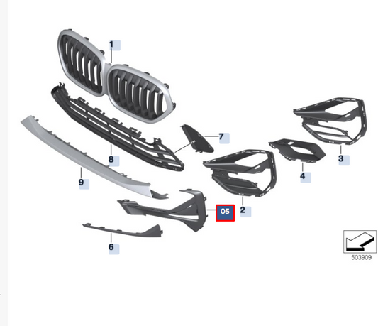 new bmw x1 f48 front bumper left grille 51117954247 7954247 original