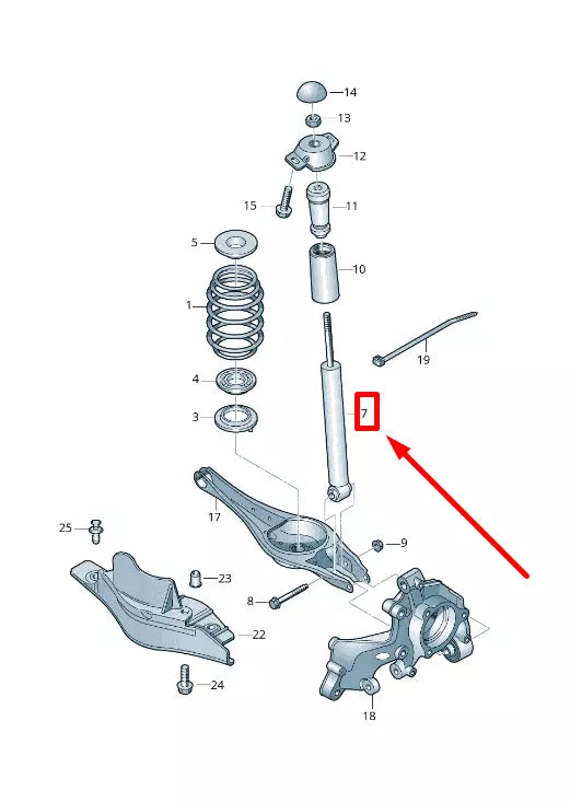 NEW VW GOLF MK7 REAR SHOCK ABSORBER 5Q0513029DP
