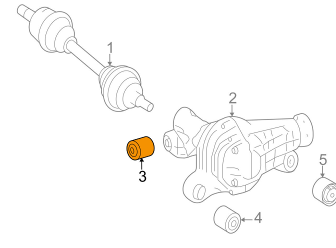 NEW MERCEDES BENZ GLE W166 FRONT AXLE DIFFERENTIAL INSULATOR A1663330600