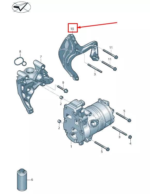 NEW AUDI Q7 4M A/C COMPRESSOR BRACKET 06M260885R