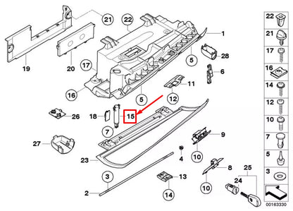 NEW BMW 5 E60 GLOVE BOX DAMPER 51167119226 7119226 ORIGINAL
