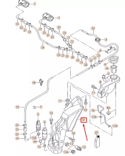 NEW AUDI A4 B7 WINDSHIELD WASHER RESERVOIR TANK 8E0955453BF ORIGINAL