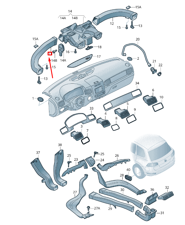 NEW VW TOUAREG 7P MK2 LEFT AIR GUIDE RHD 7P2819633A ORIGINAL